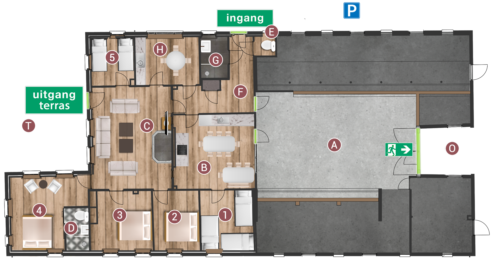 plattegrond vakantieboerderij twente